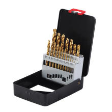 KSEIBI 19pcs M2 Titanium Coated HSS Metal Twist Drill Bit Set